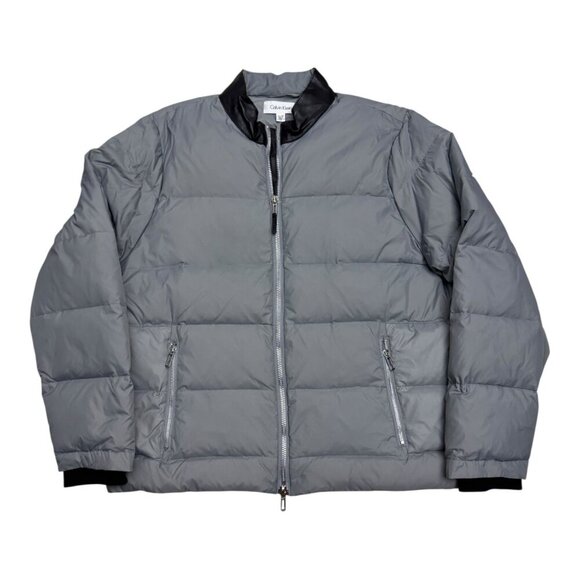 CALVIN KLEIN Goose Down Fill Winter Bomber Puffer Parka Coat Jacket Mens XL - Picture 1 of 6